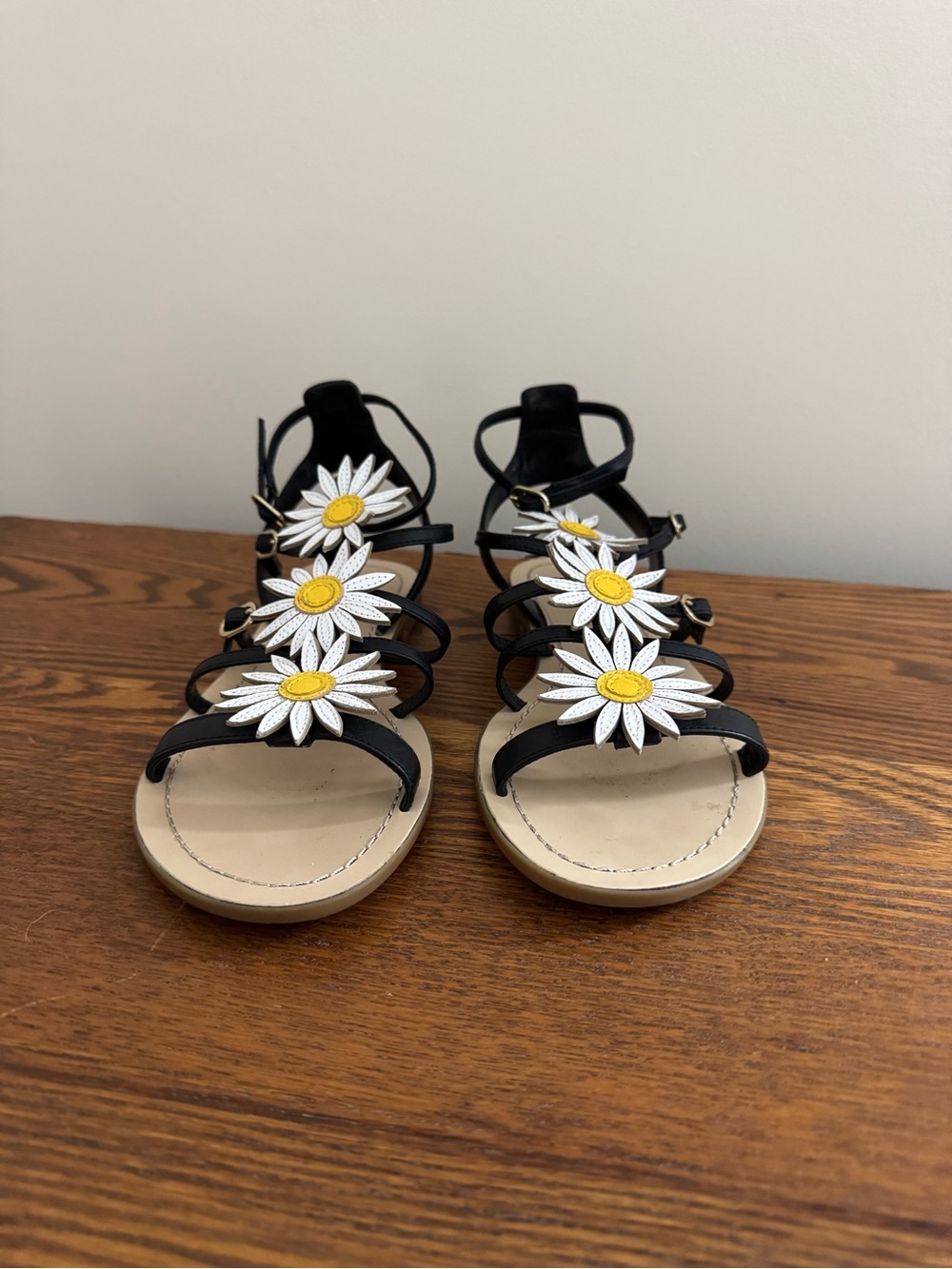 Kate Spade Black Daisy Sandals